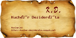 Kuchár Dezideráta névjegykártya